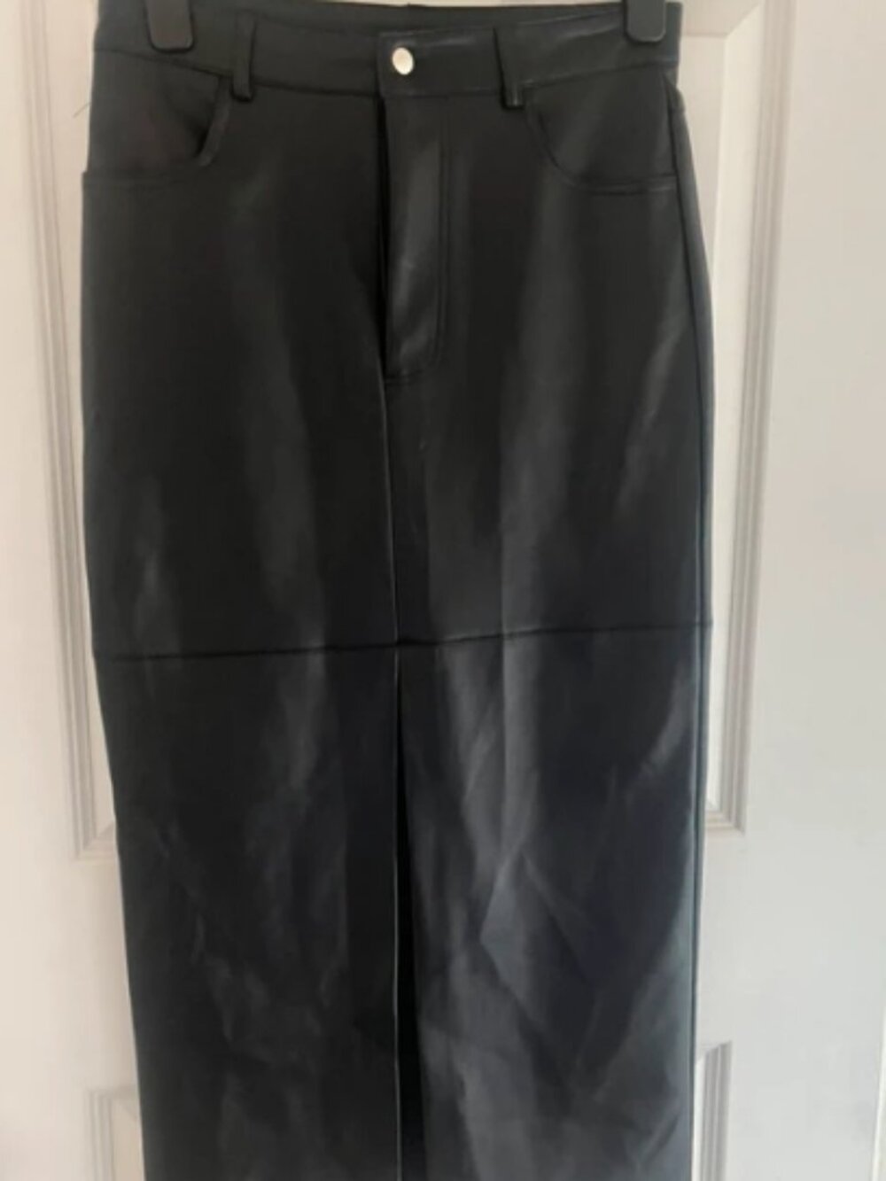 Rita Ora x PRIMARK collaboration black leather skirt